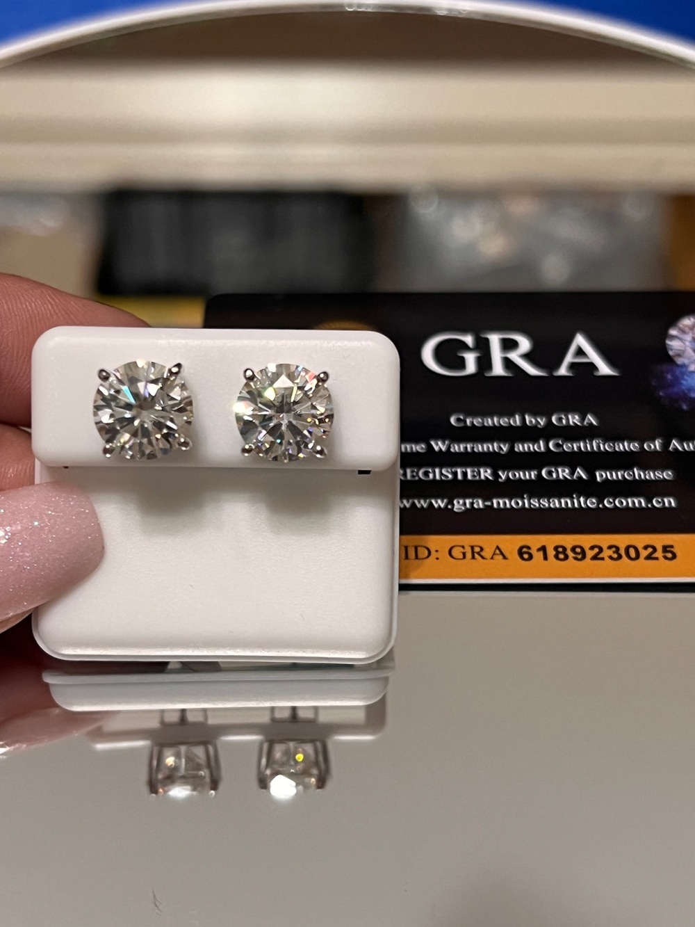 8 CTW Round Moissanite Stud Earrings in 925